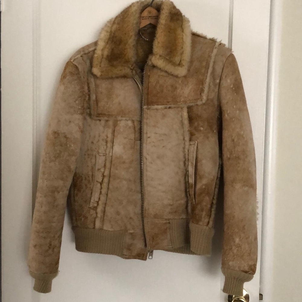 Vintage Gino Leathers shearling bomber jacket